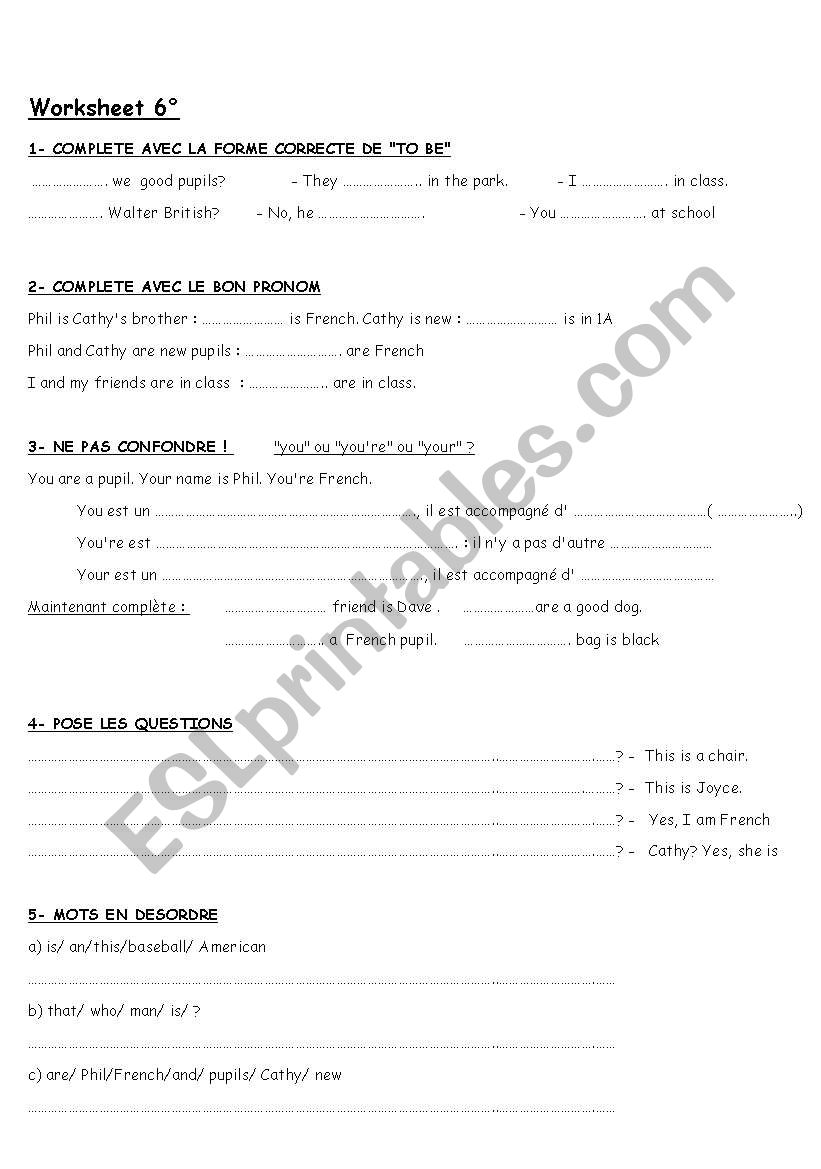 basics verbs worksheet