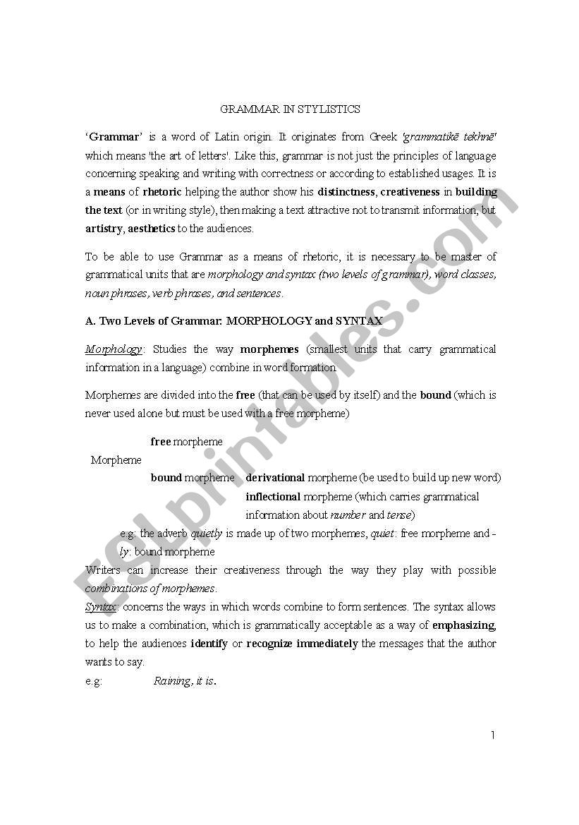 Grammar in Stylistic 1.3 (page 1 of 3)