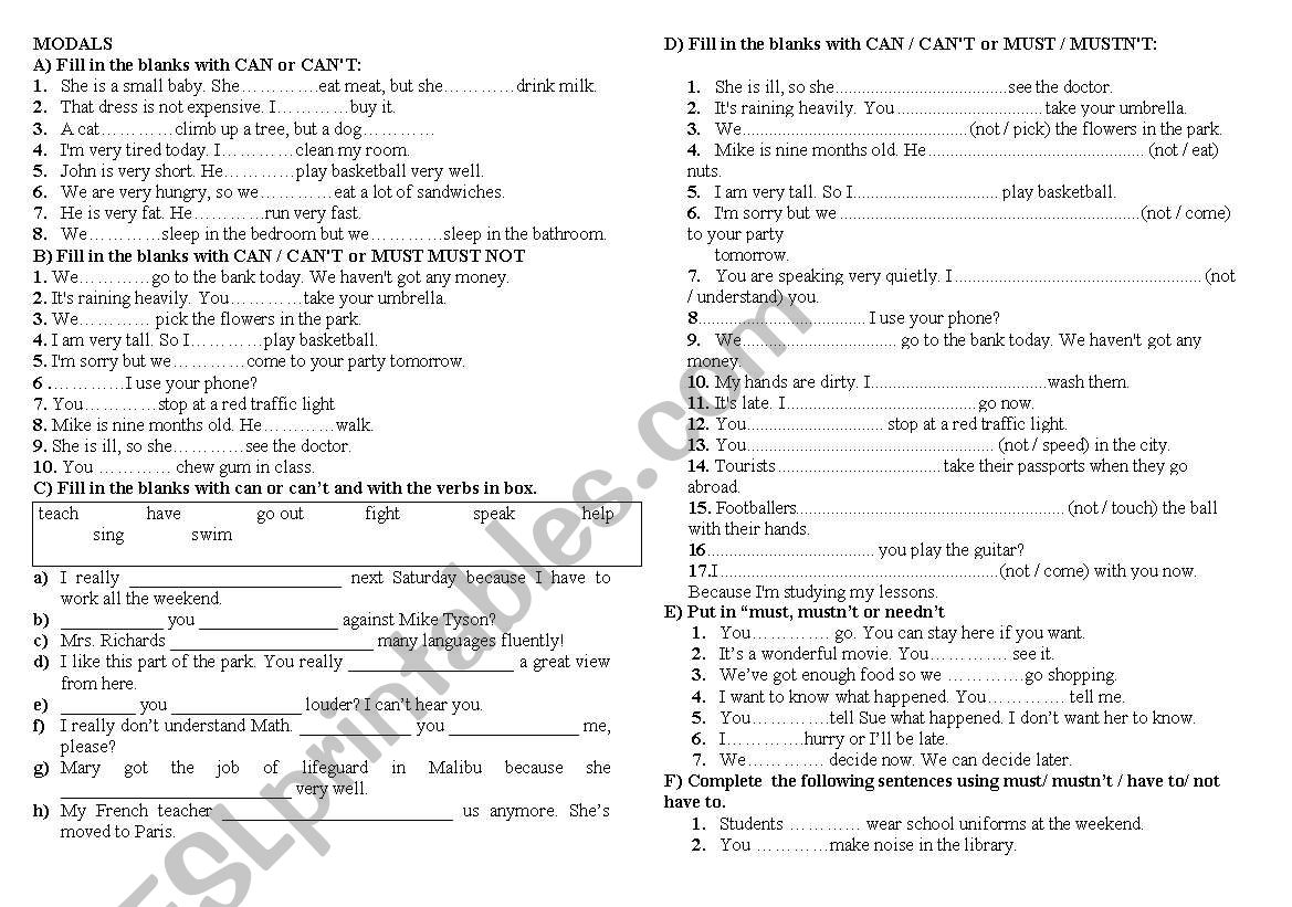 test worksheet