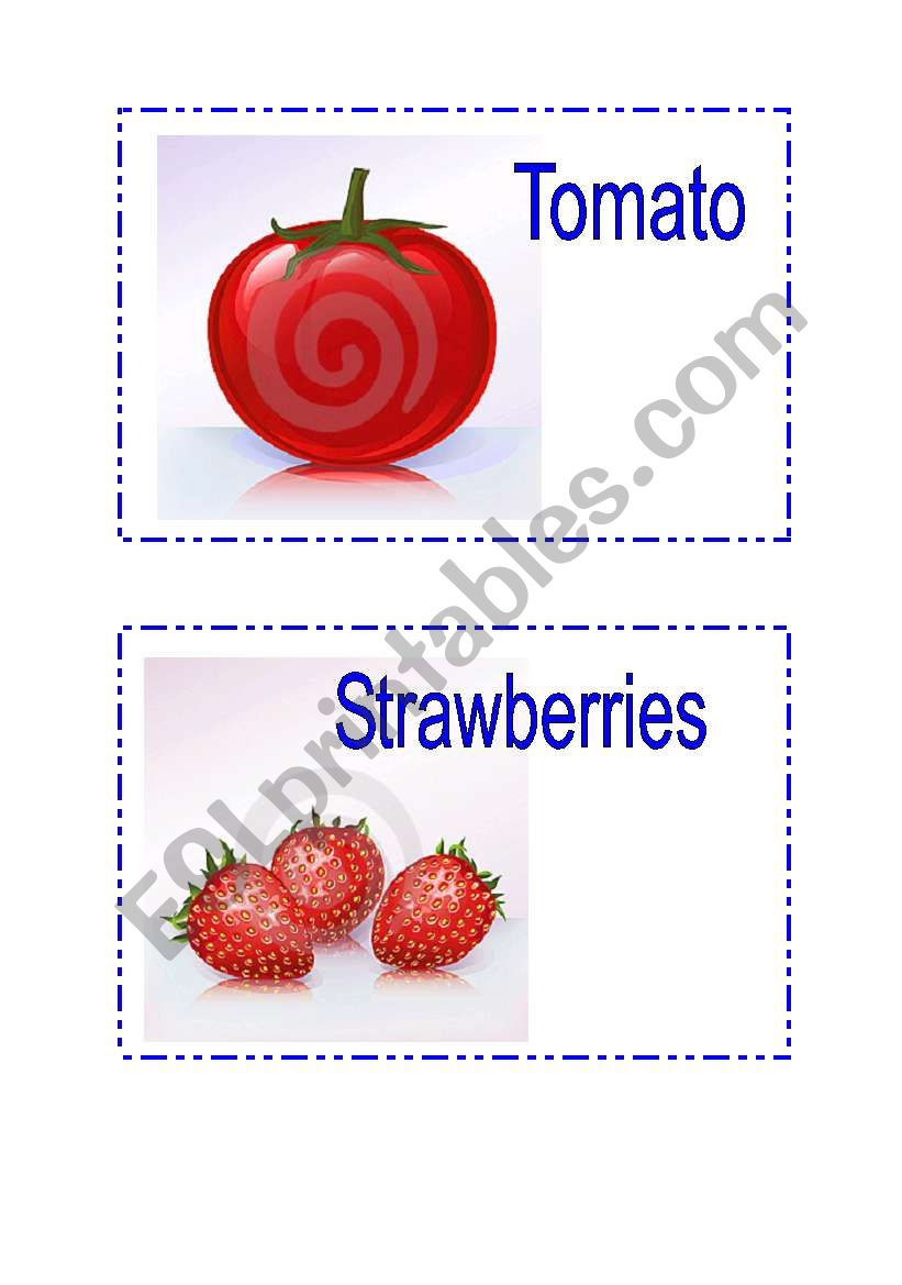 FOOD FLASHCARDS  - SET 2 ( 2 PAGES)