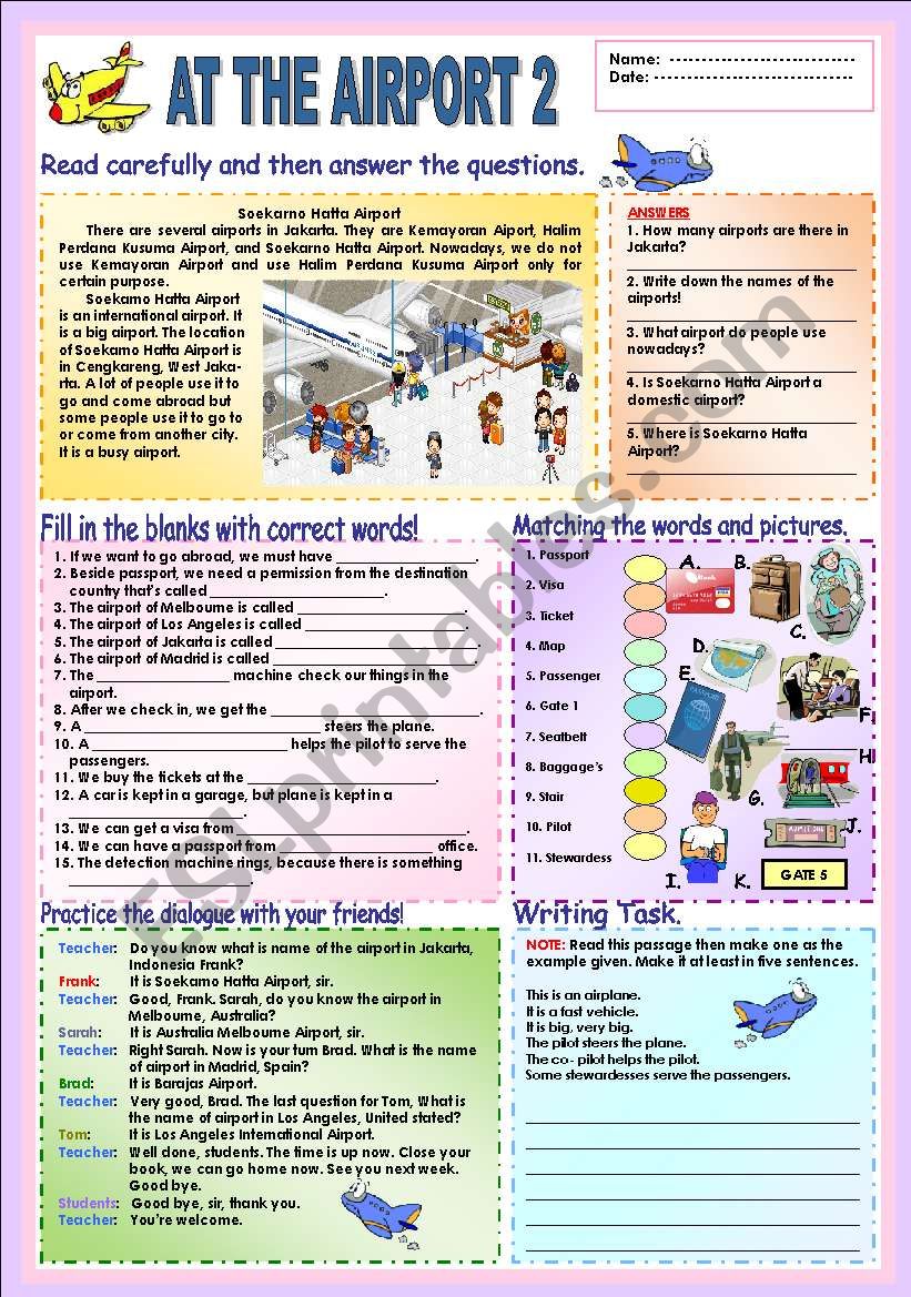 At The Airport 2 worksheet