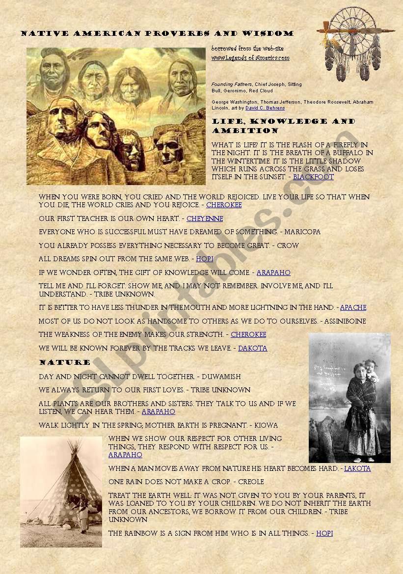 Native American Proverbs and Wisdom
