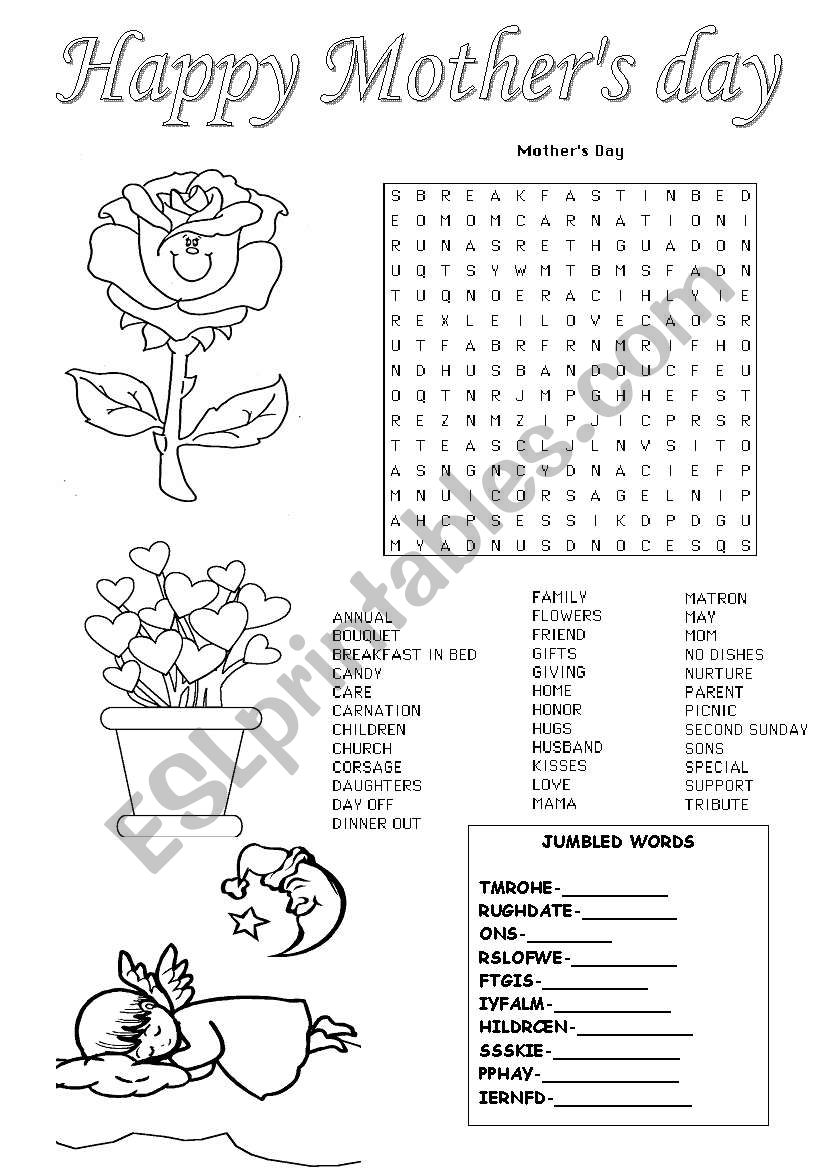 Mothers Day worksheet