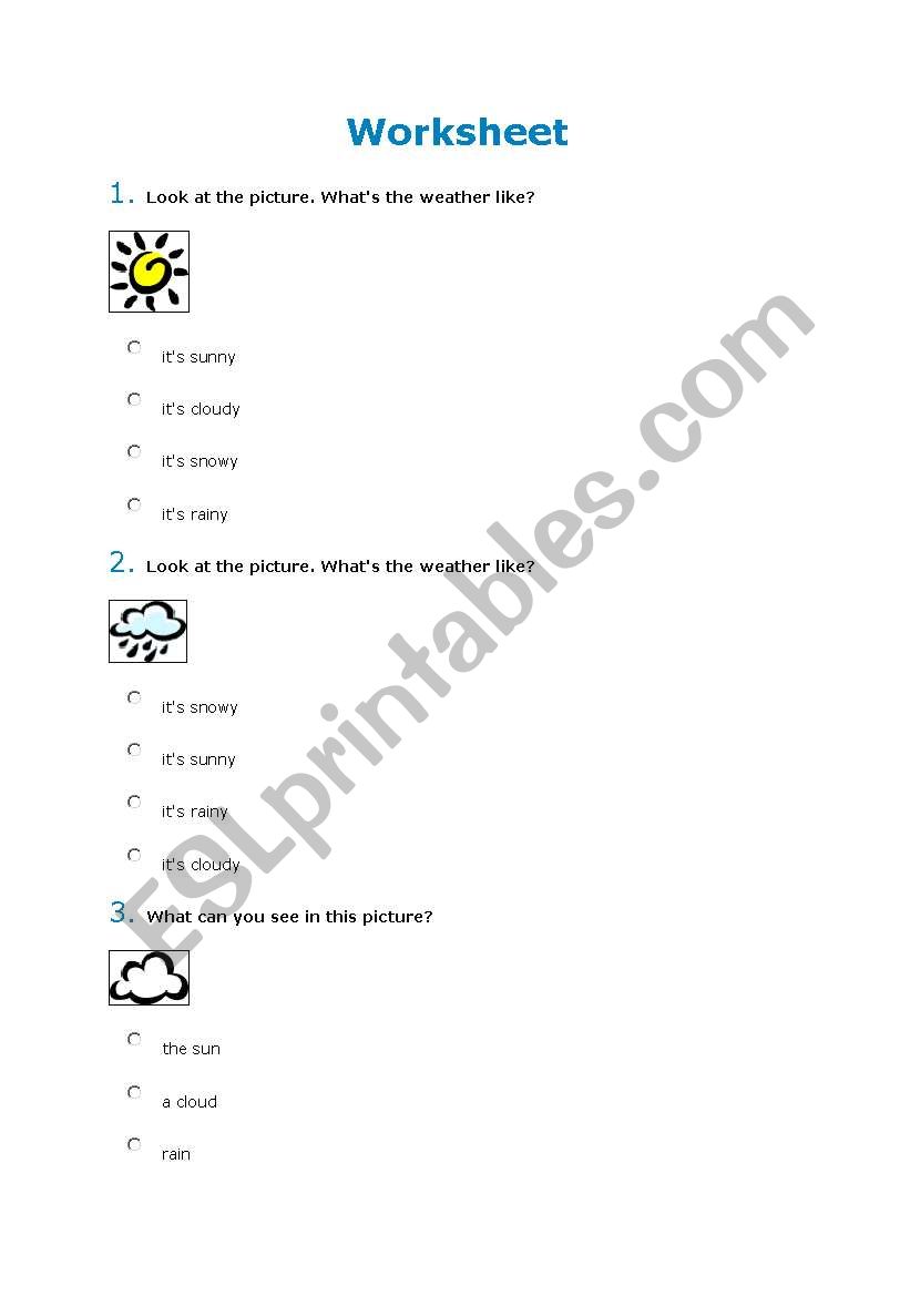 weather test worksheet