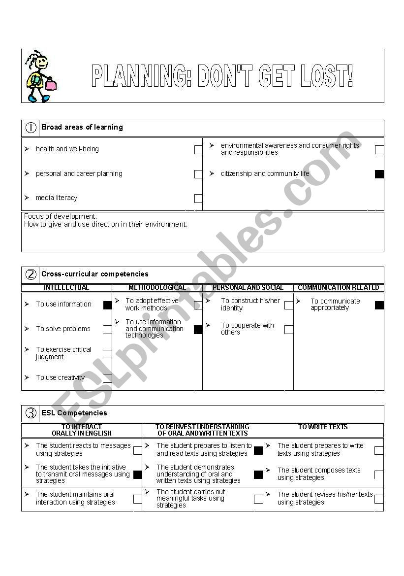 Dont get lost ! worksheet