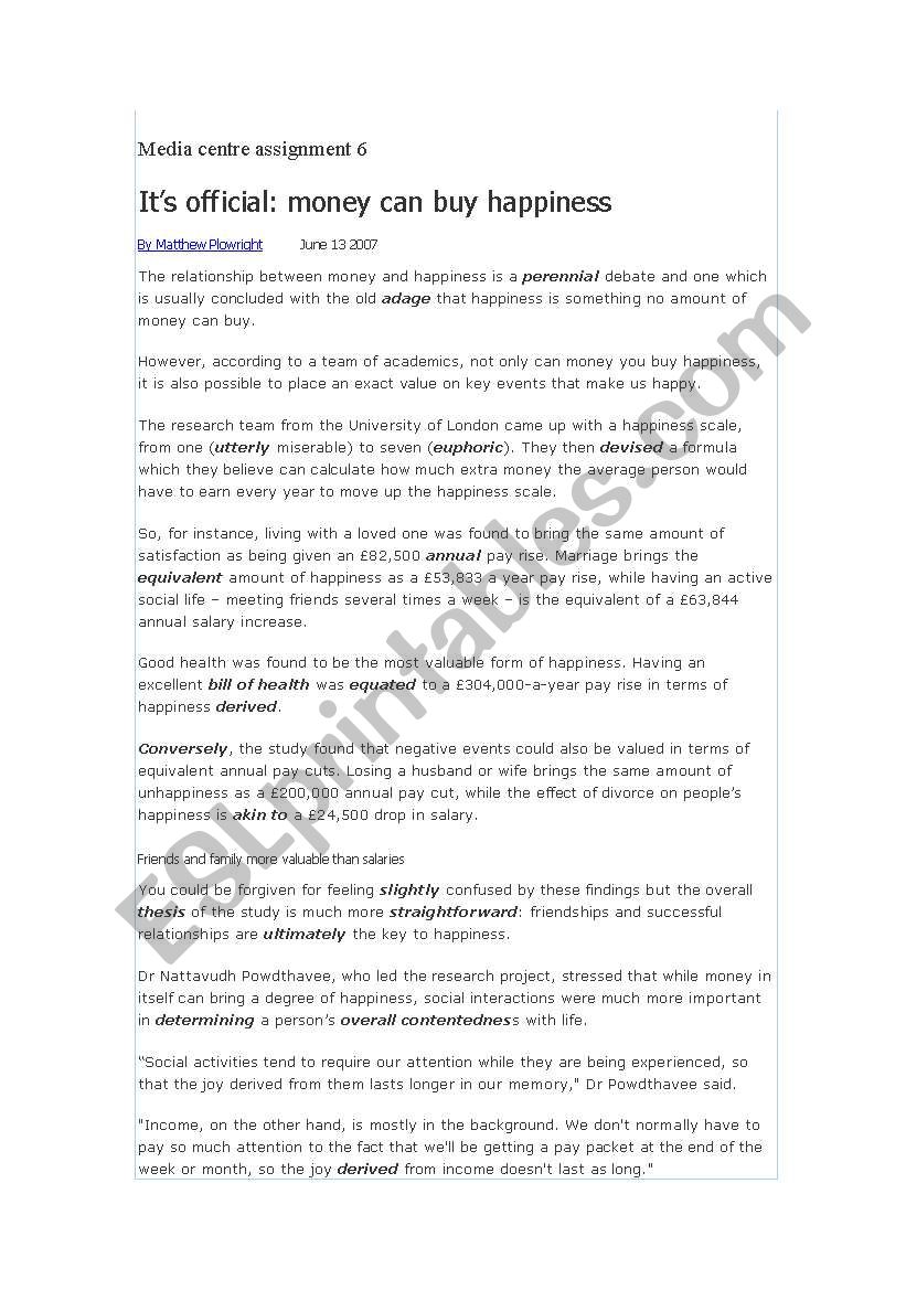 Its official: money can buy you happiness