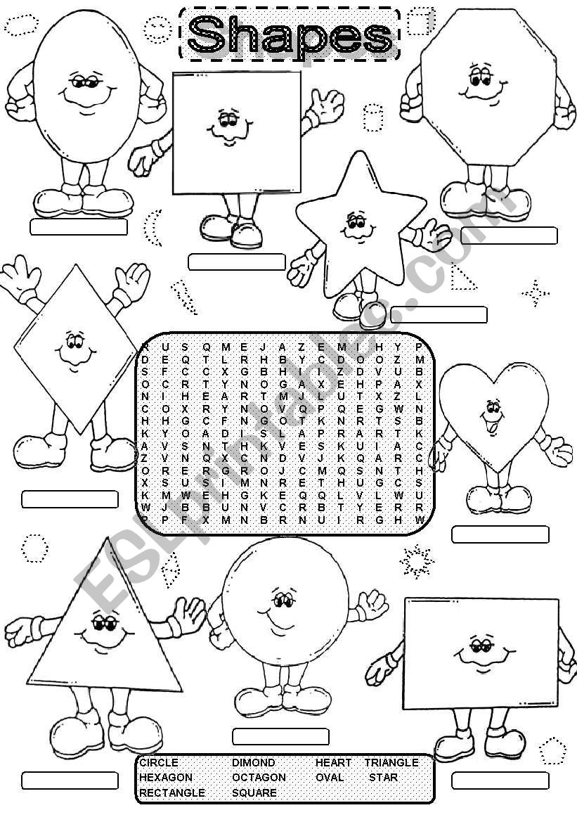 Wordsearch SHAPES worksheet