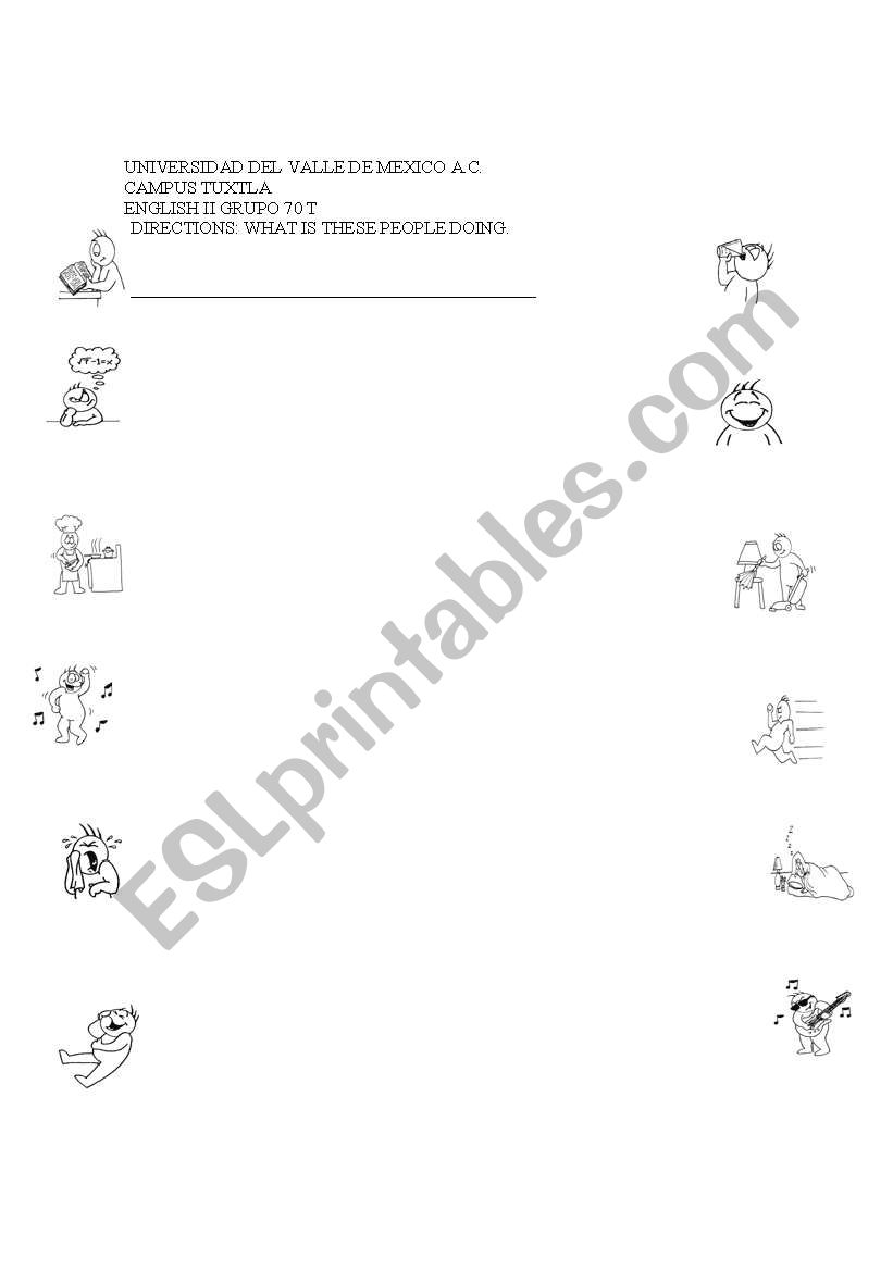 Present continuous worksheet