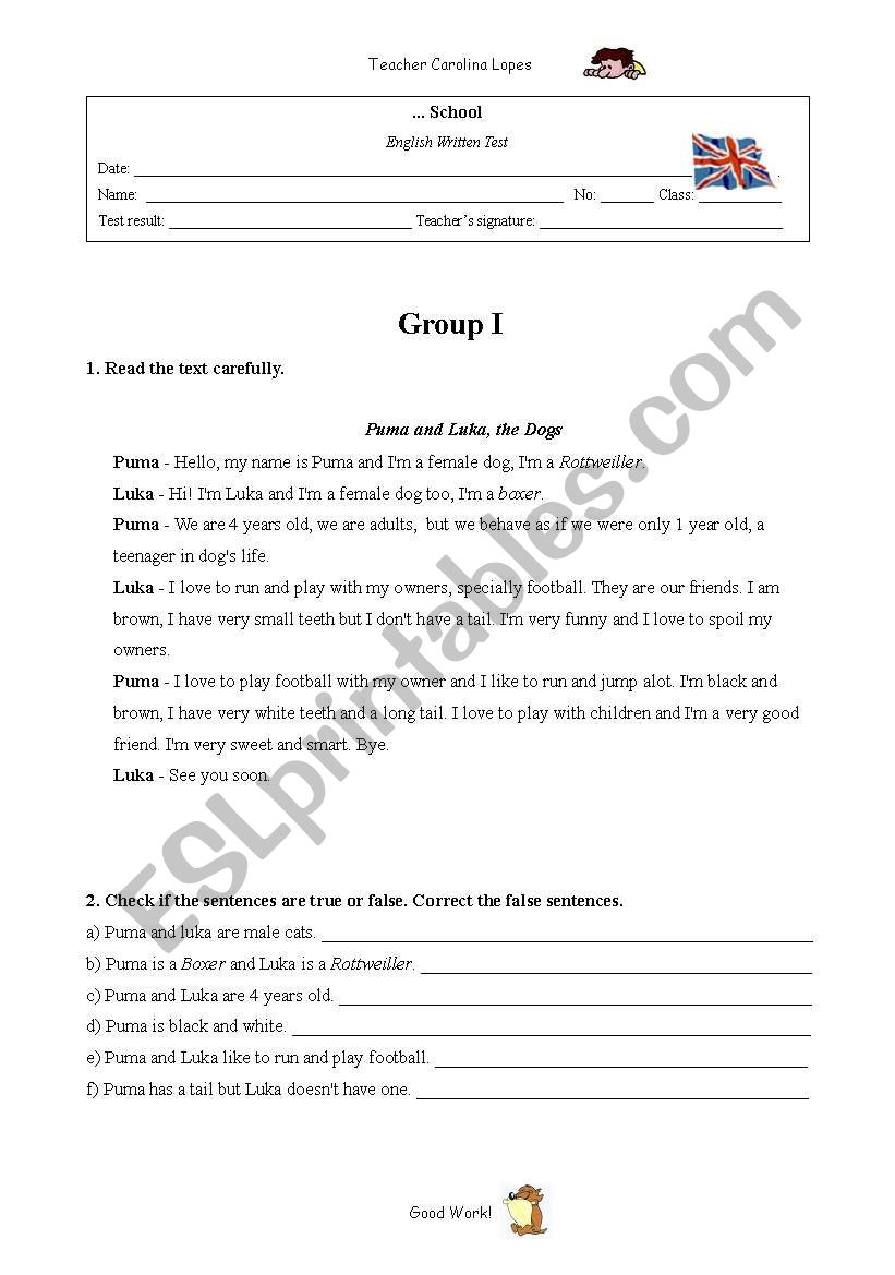 5th grade evaluation test worksheet