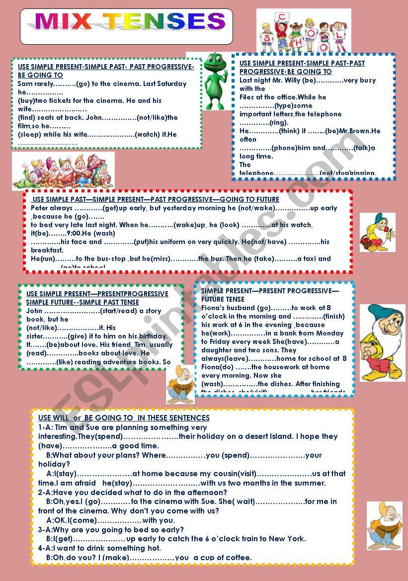 TENSES(SIMPLE PRESENT-PRESENT PROGRESSIVE-SIMPLE PAST -PAST PROGRESSIVE 