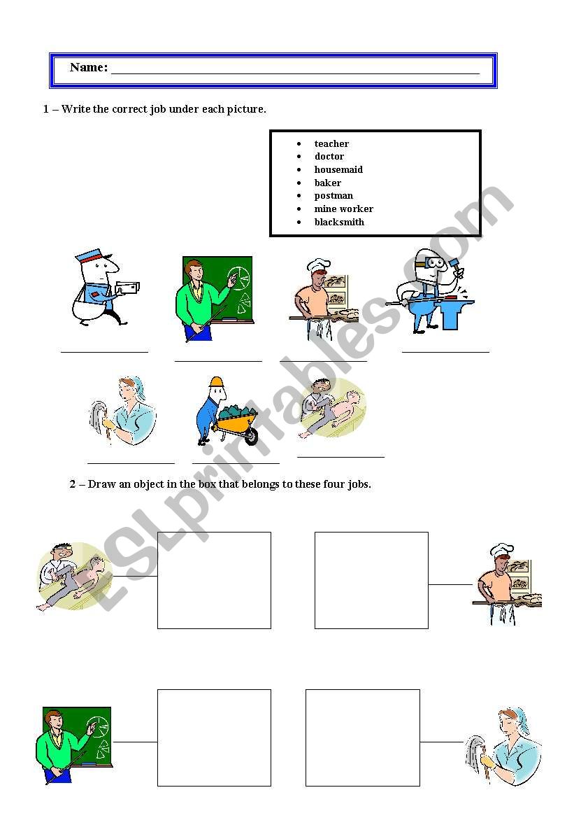 Jobs worksheet