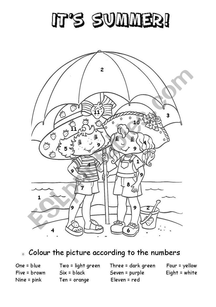 ItÂ´s summer worksheet