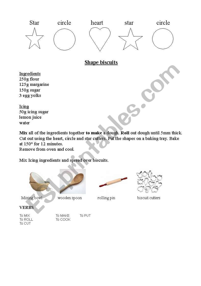 Shape biscuits worksheet