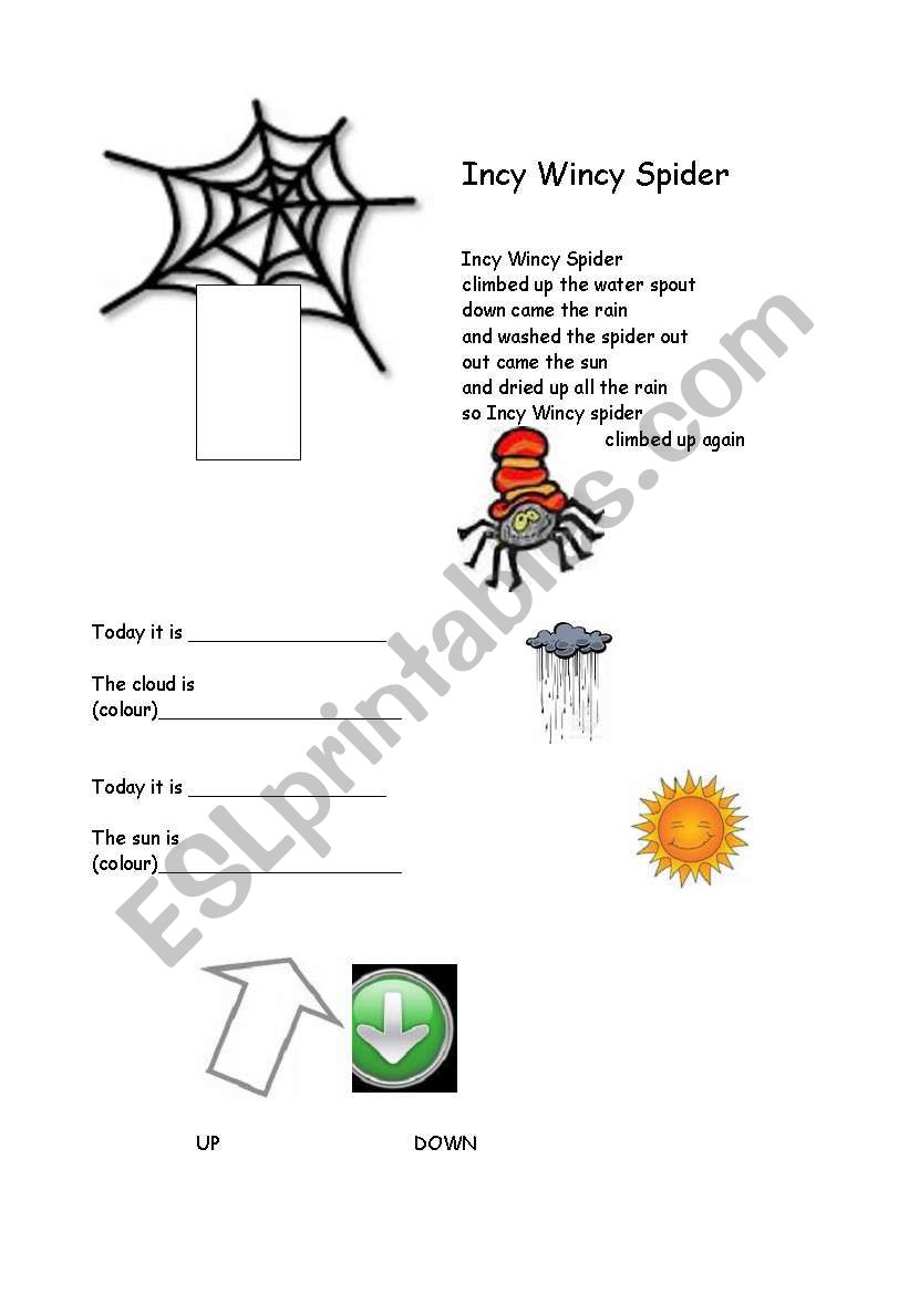 Incy Wincy Spider worksheet