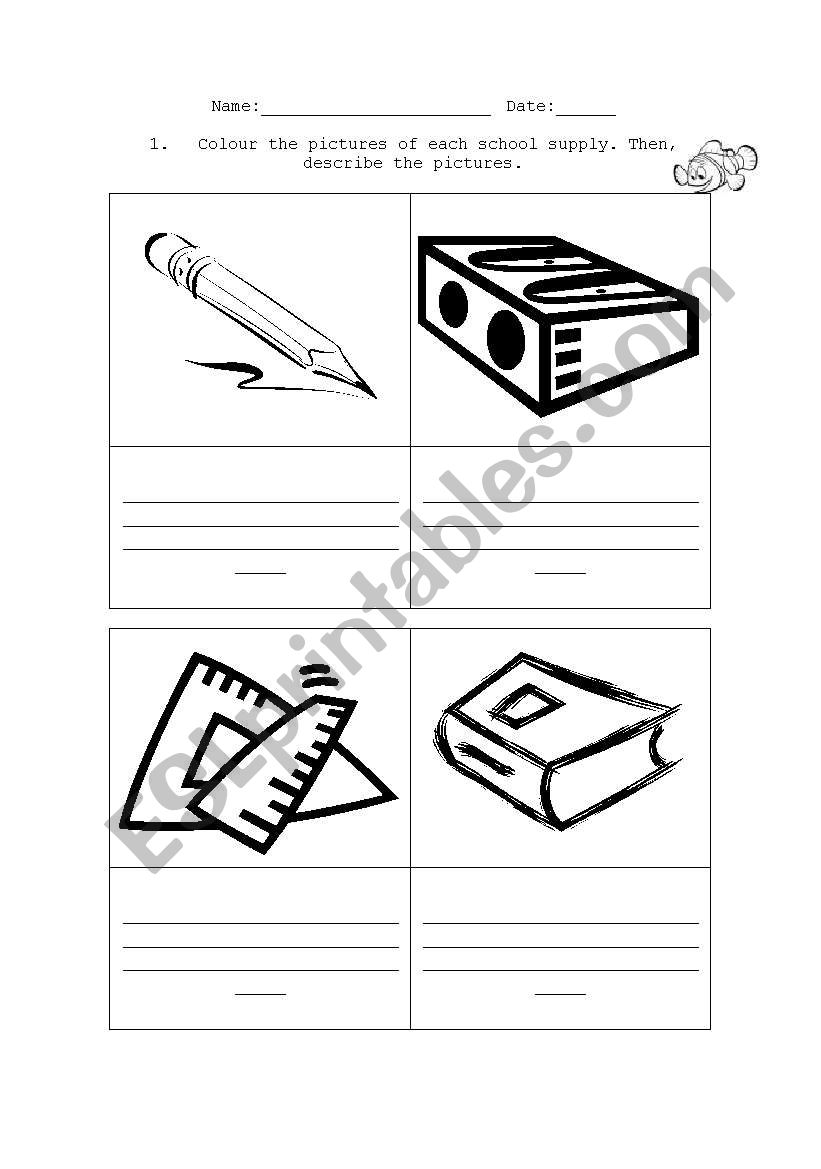School Supplies worksheet