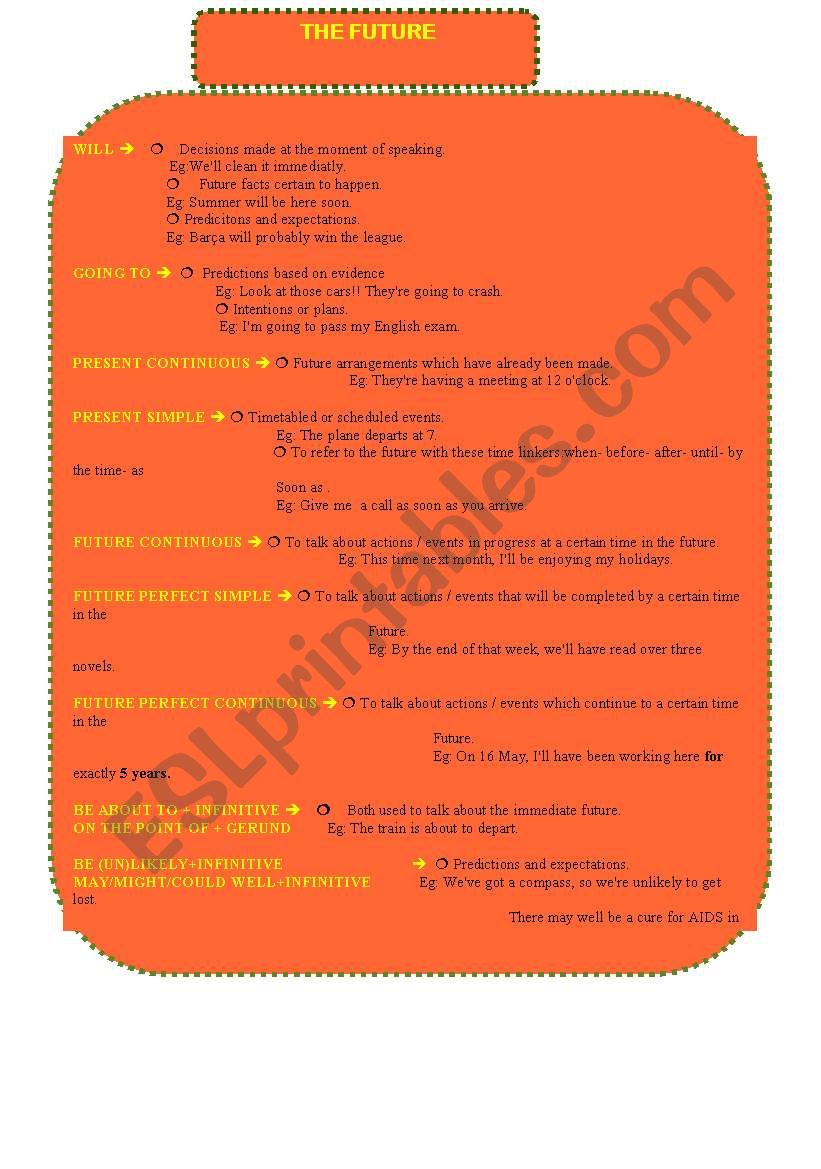 The Future worksheet