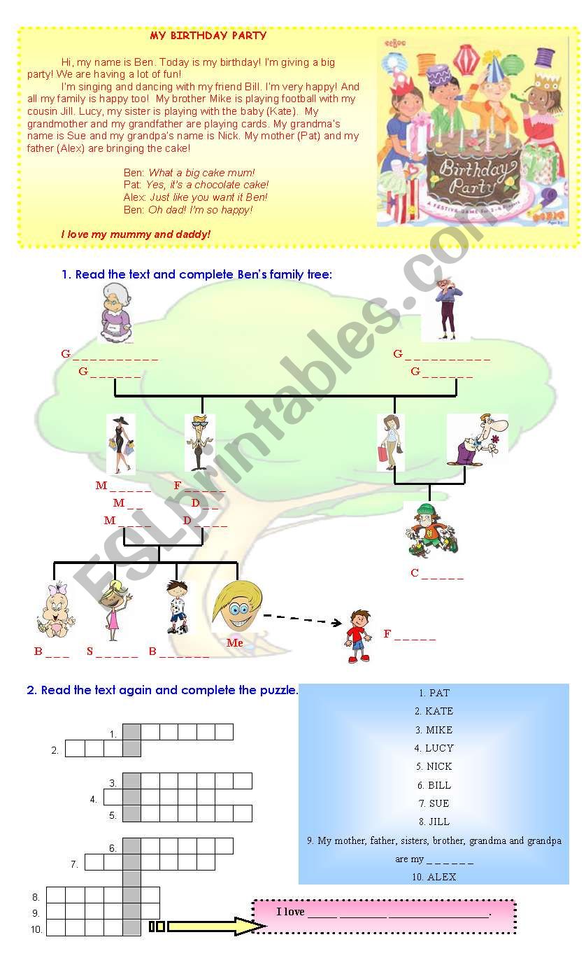 Family worksheet