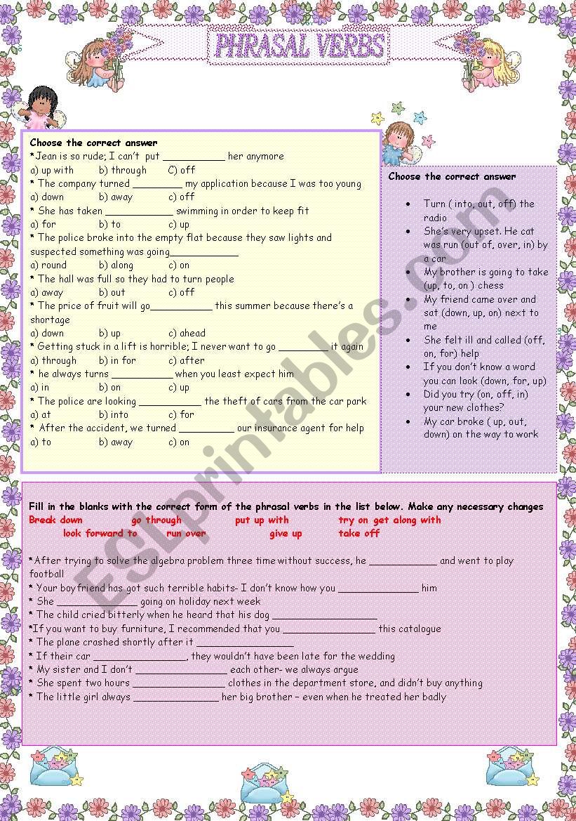 PHRASAL VERBS  worksheet