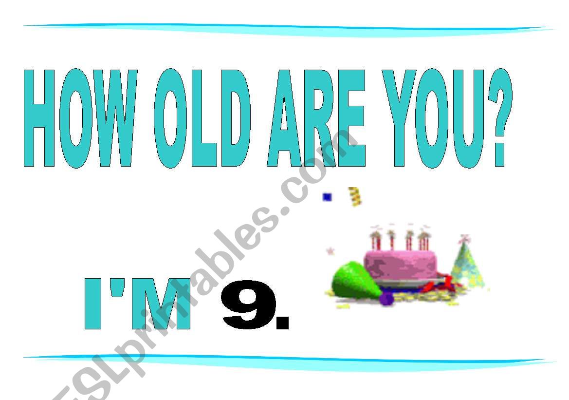 HOW OLD ARE YOU ? worksheet