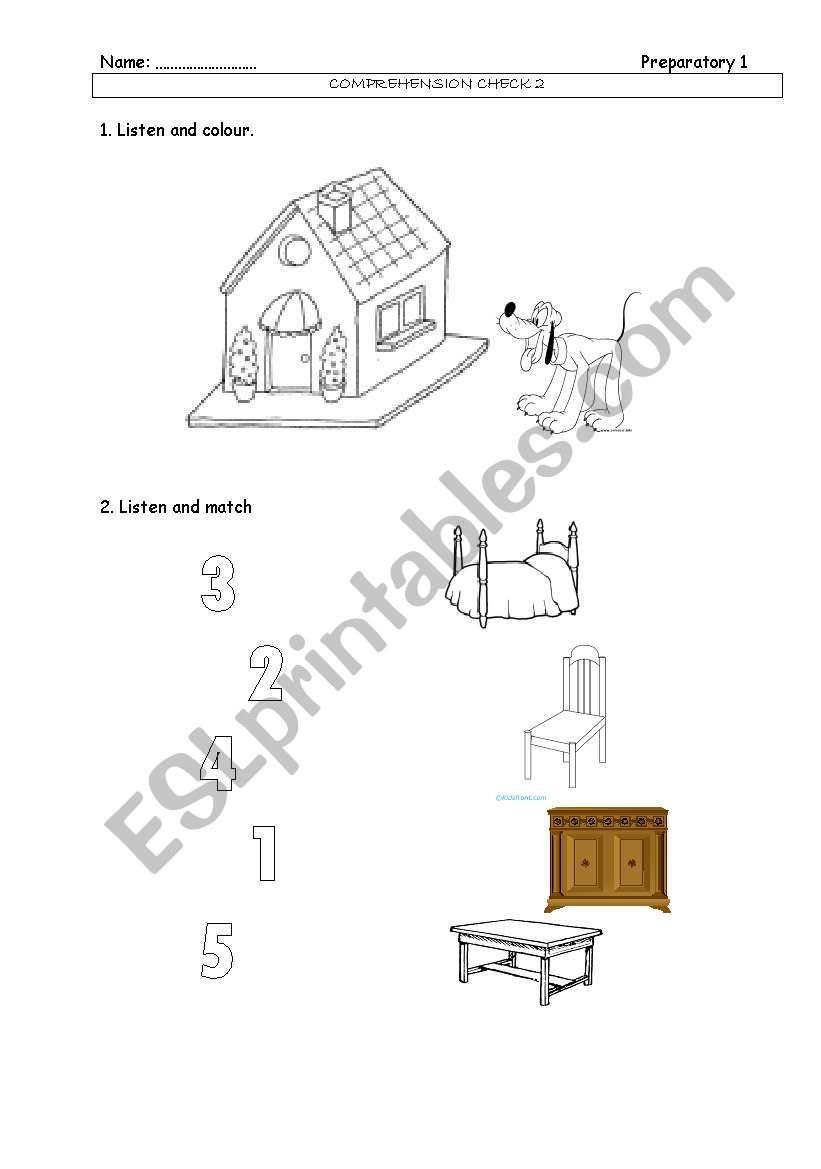 Parts of the house worksheet