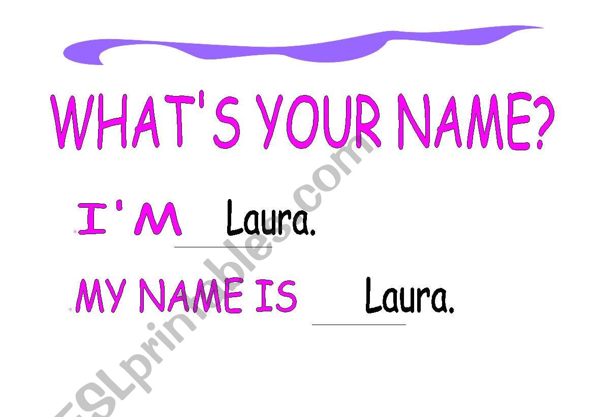 WHATS YOUR NAME?  worksheet