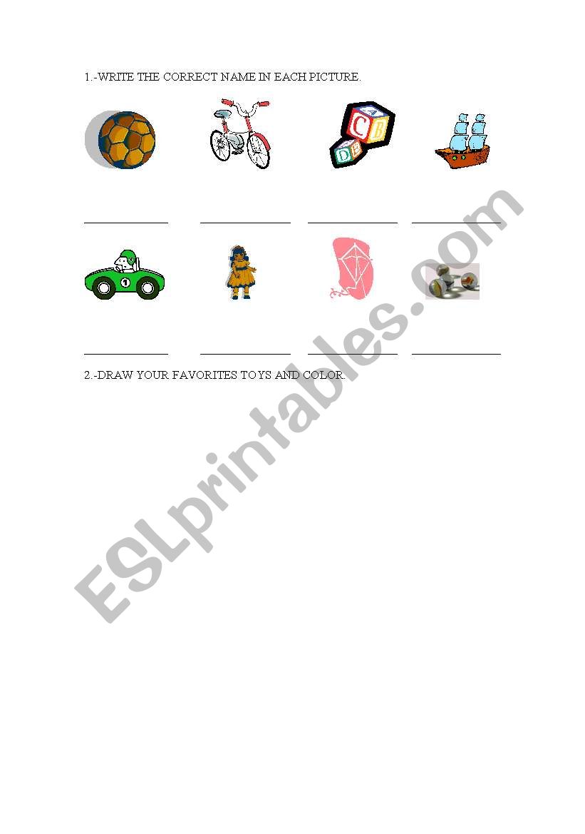 TOYS worksheet