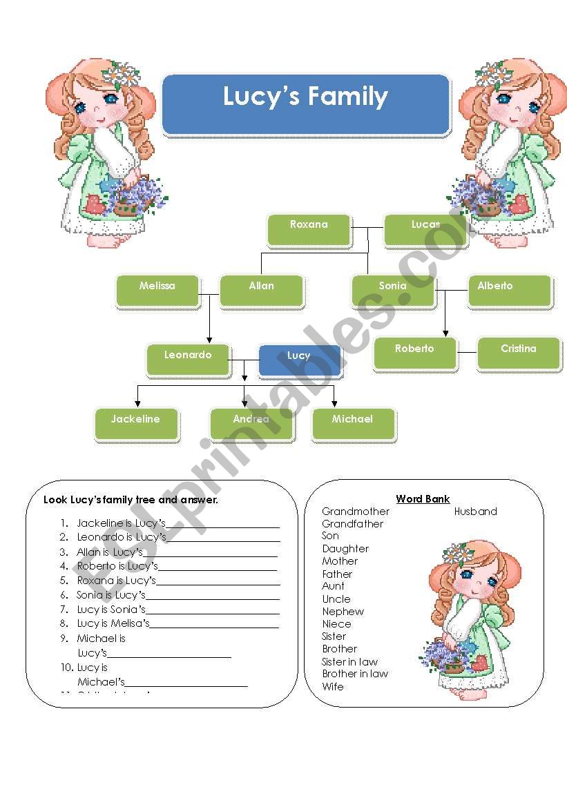 Family Members worksheet