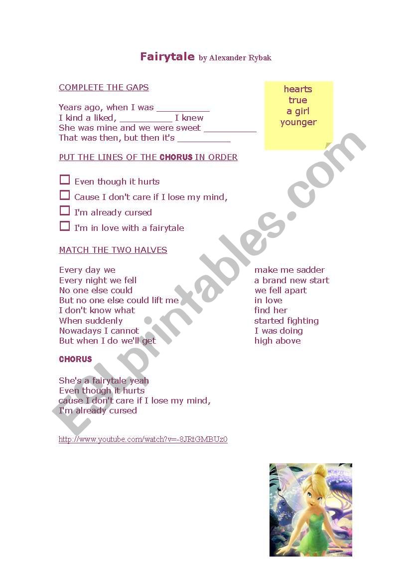 Fairytale Song worksheet