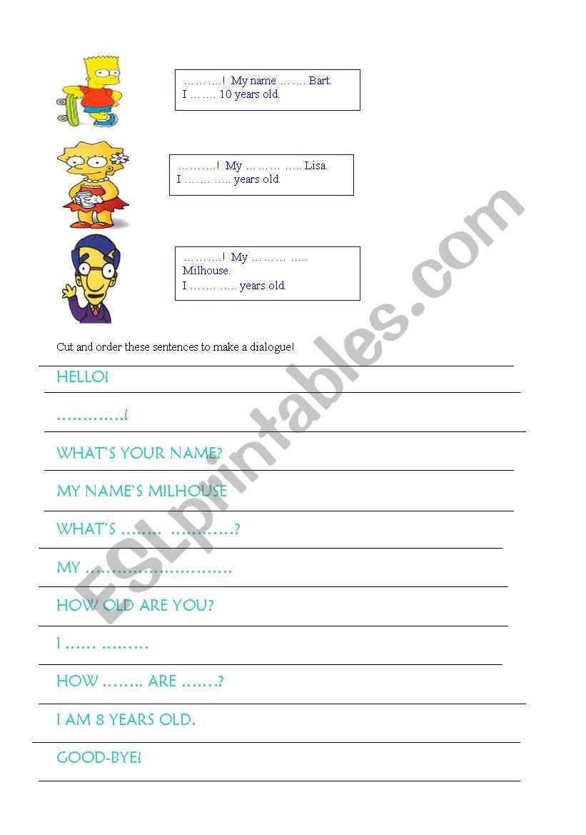 Personal Information worksheet