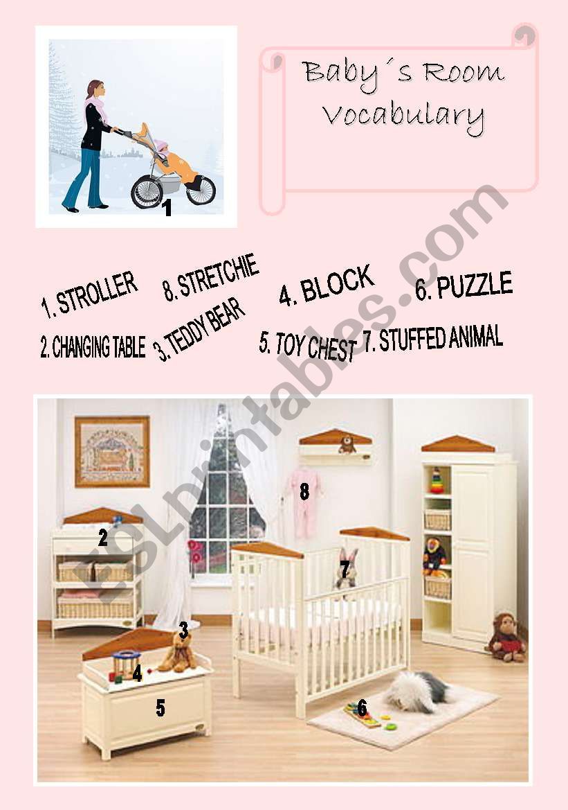 The Baby Room Vocabulary worksheet