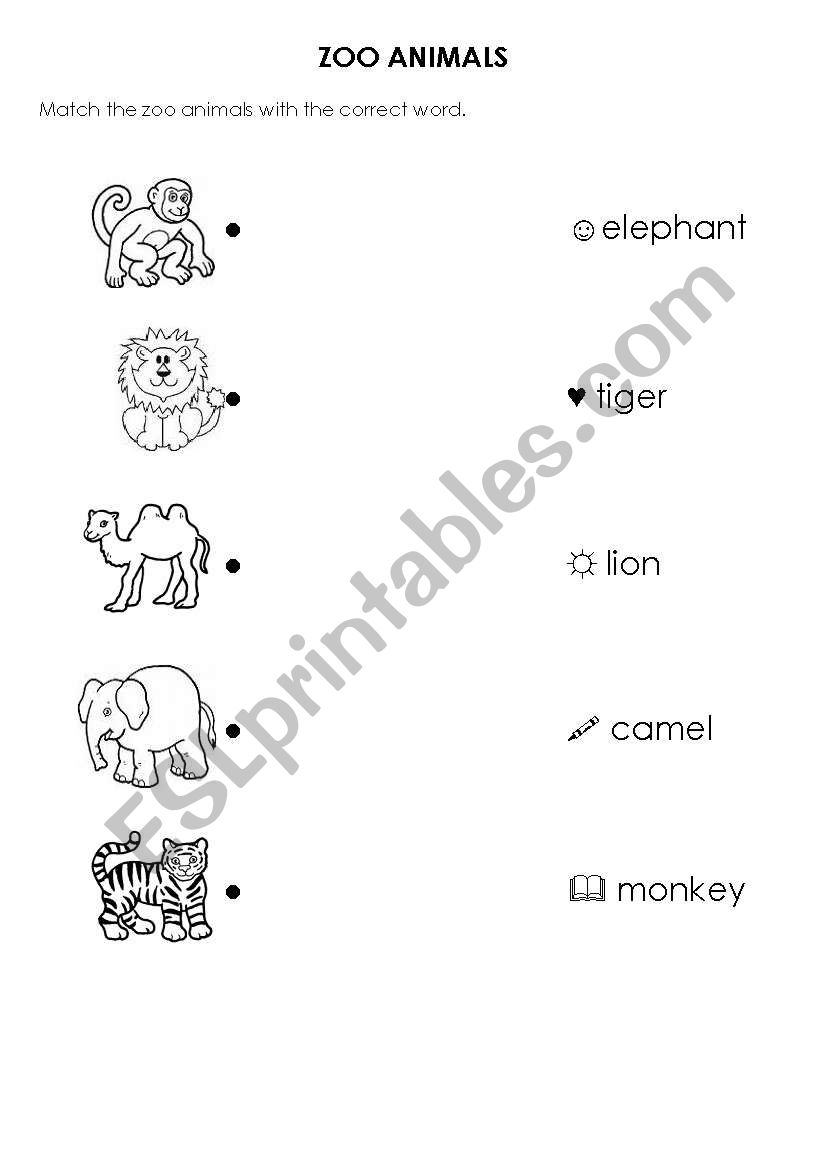 Zoo Animals worksheet