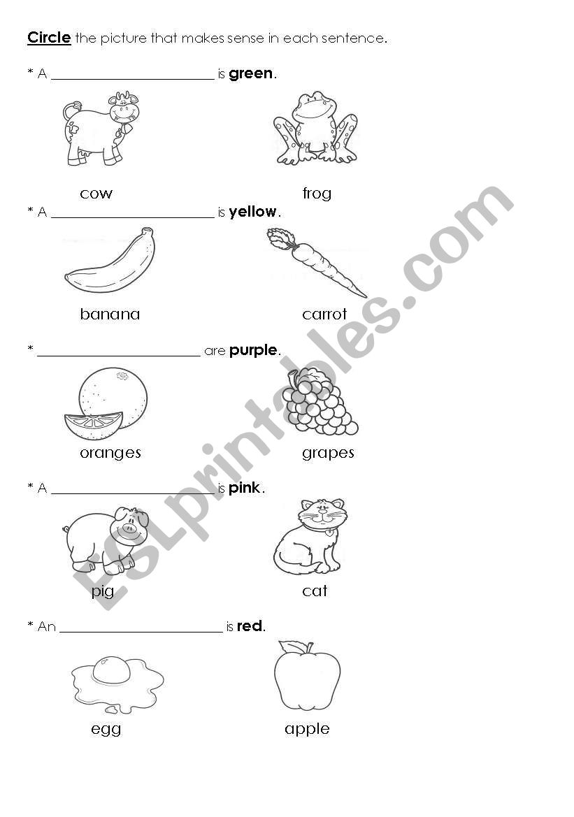 Colors worksheet