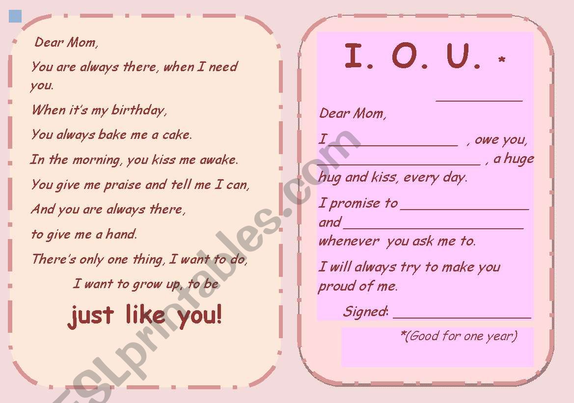 Mother´s Day  worksheet