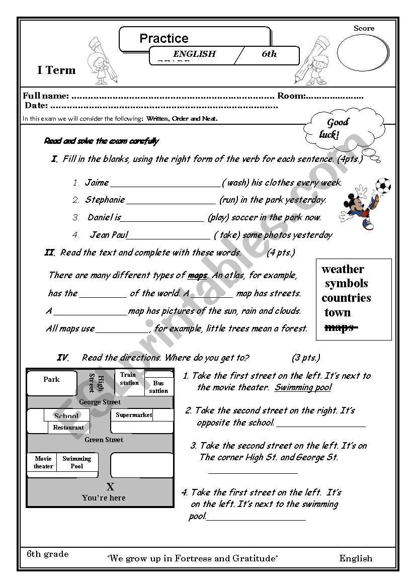 PRACTICE TENSES AND DIRECTIONS