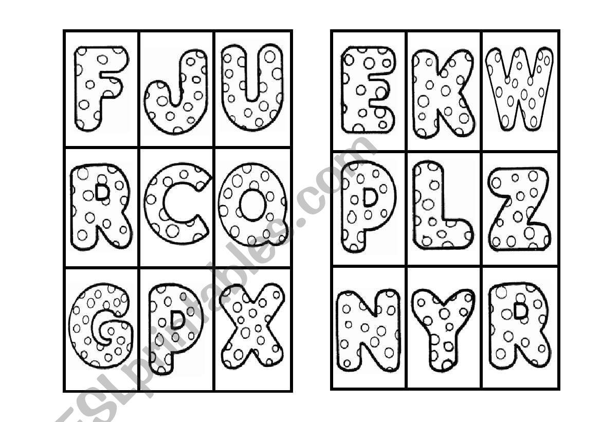 ALPHABET BINGO worksheet