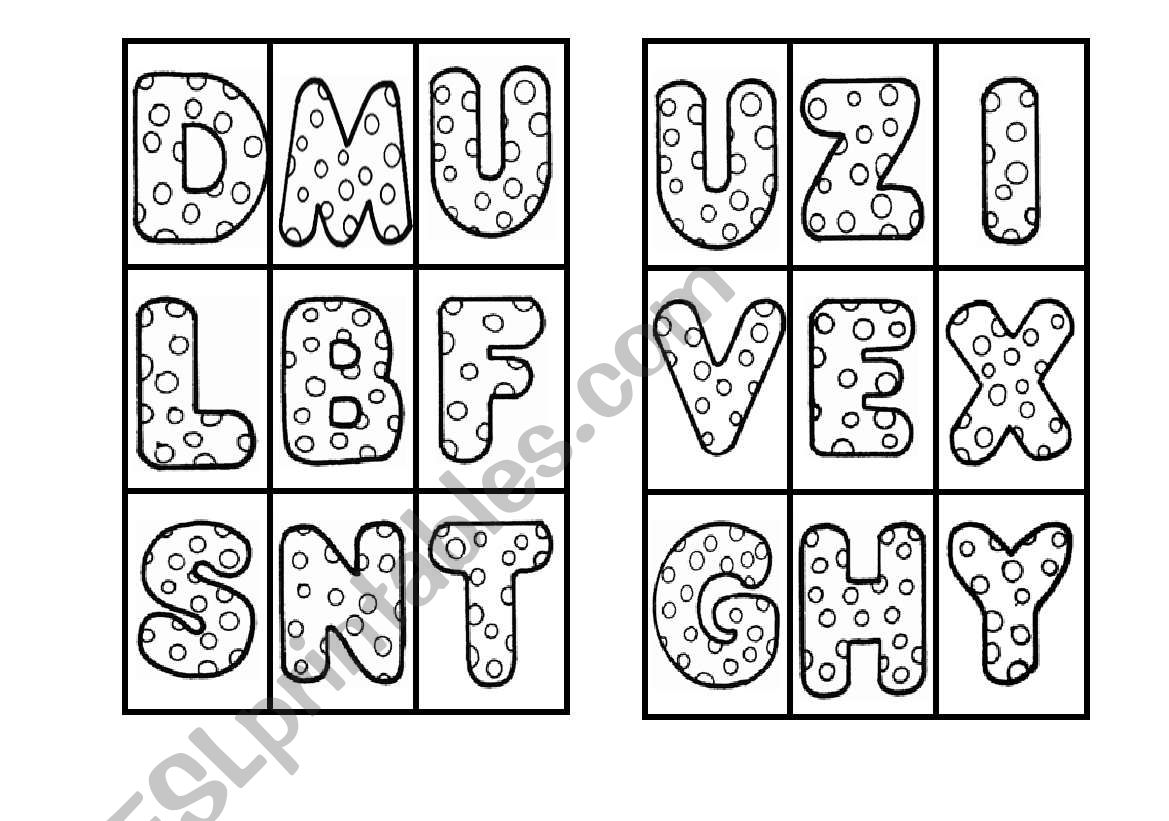 ALPHABET BINGO worksheet