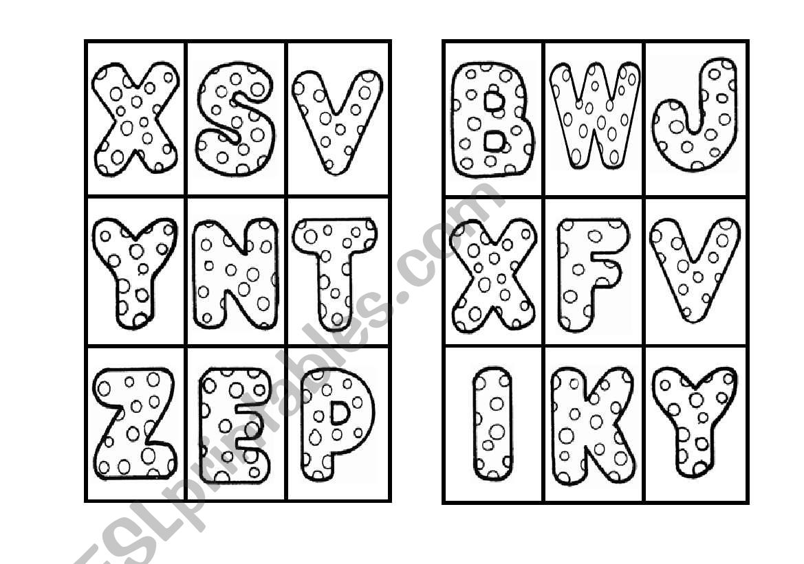 ALPHABET BINGO worksheet