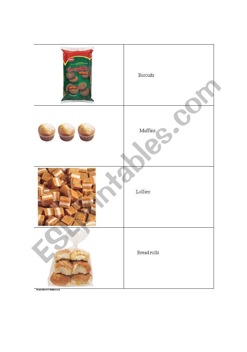 Foodcards 6 worksheet
