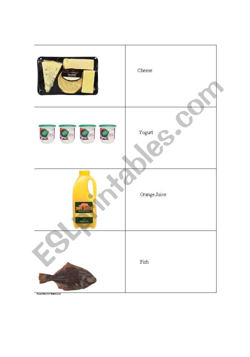 Foodcards 7 worksheet