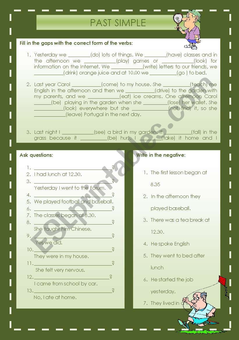 pat simple worksheet