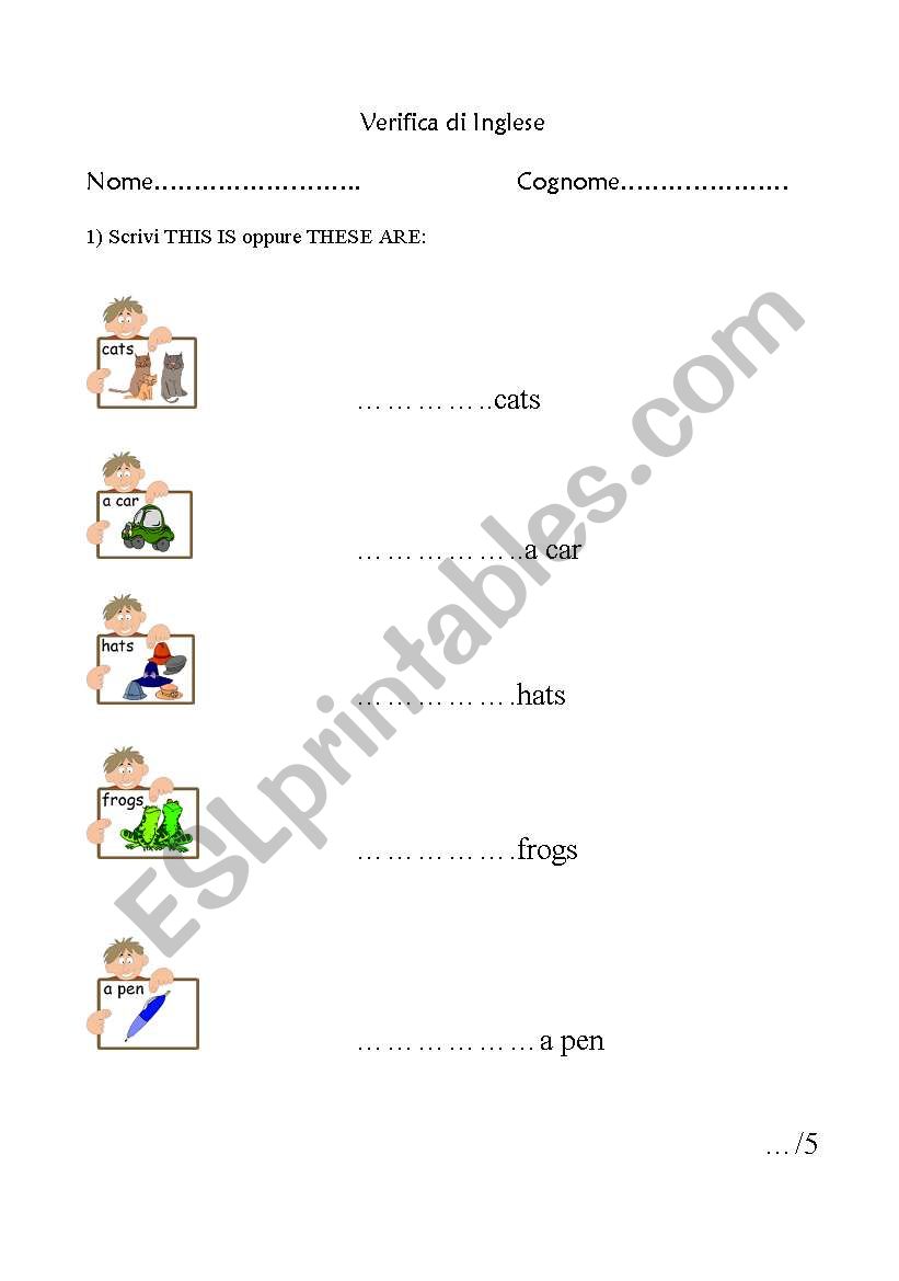 This is/these are - can/cant worksheet