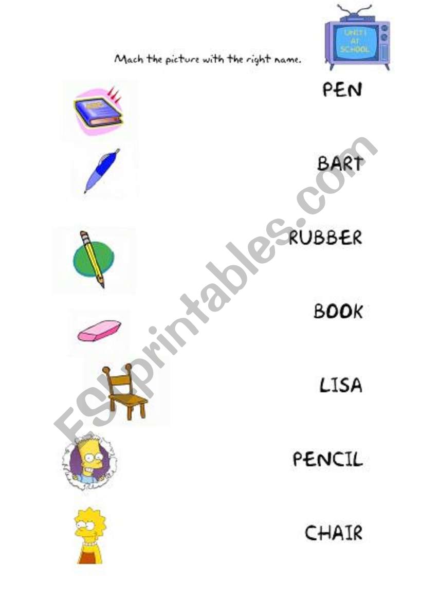 match the picture with the right
