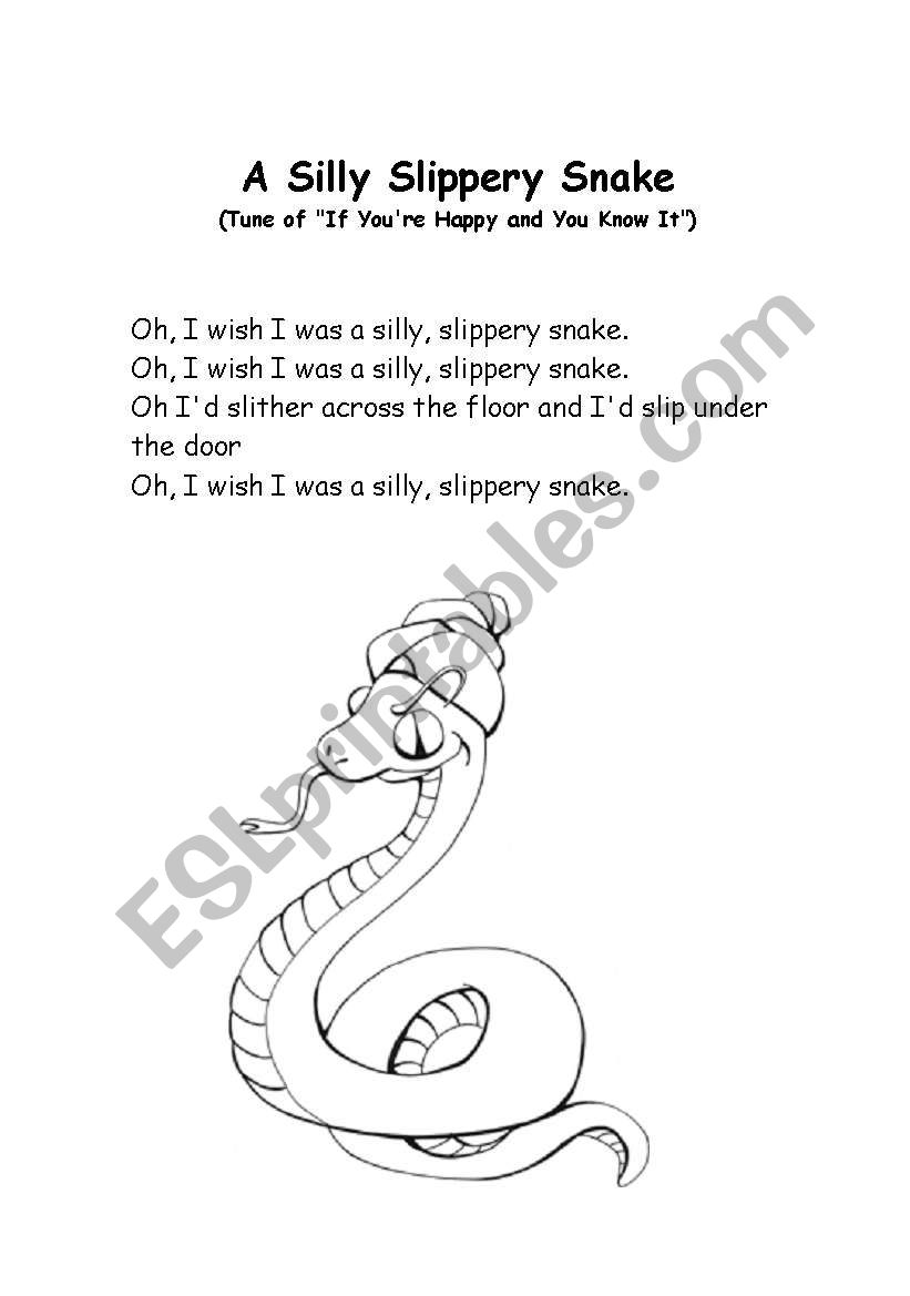 Silly Slippery Snake worksheet