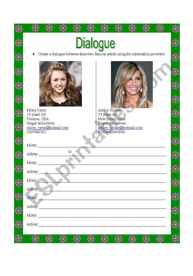 Dialogue: Meeting people worksheet