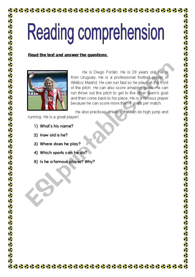 reading comprehension worksheet