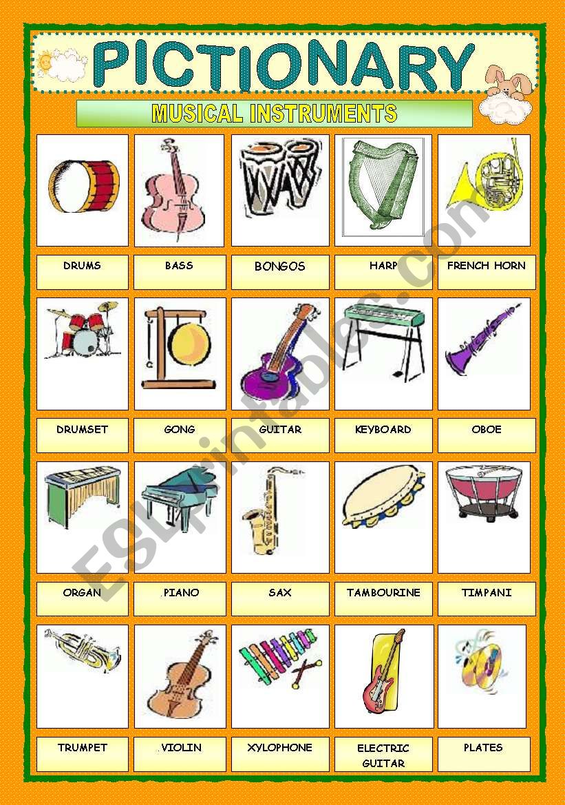 PICTIONARY - MUSICAL INSTRUMENTS