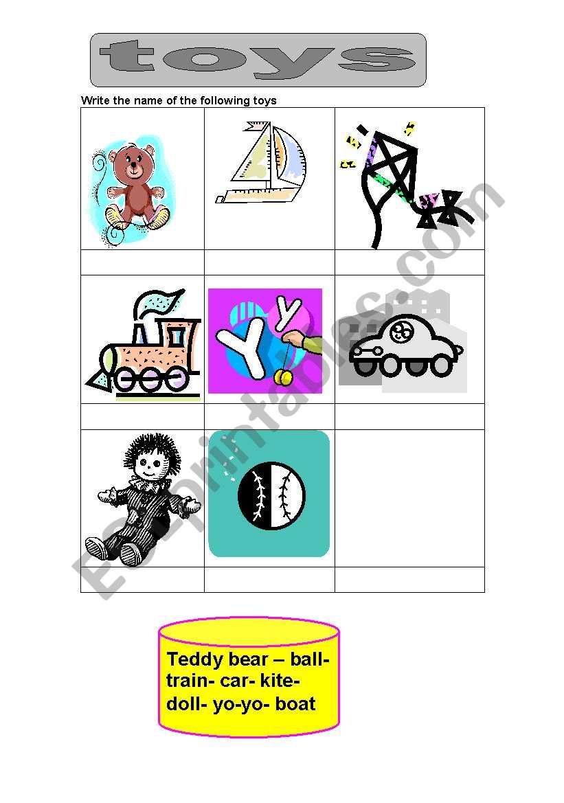 toys worksheet
