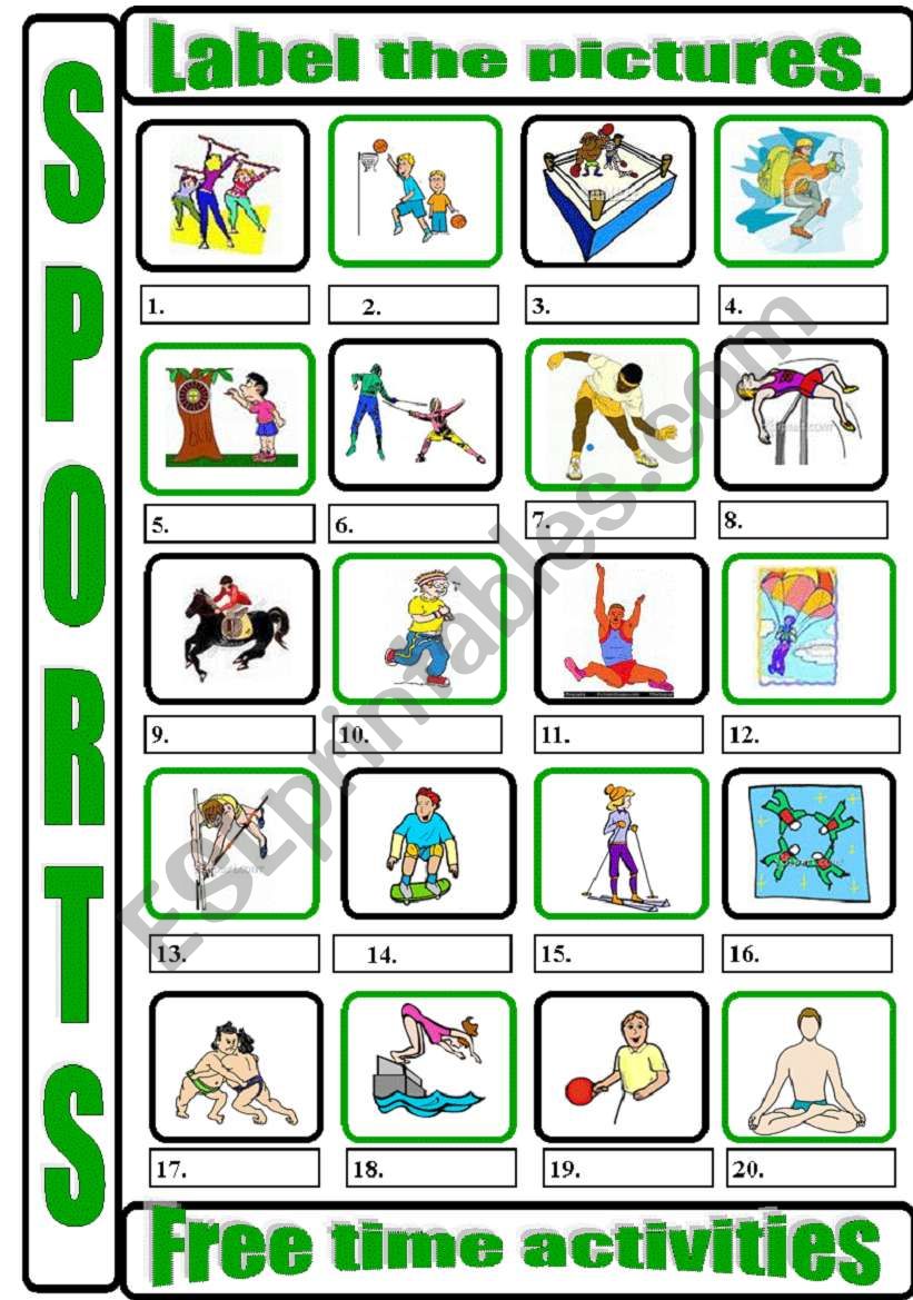 Sports labelling 2 ( coloured and black & white versions). 