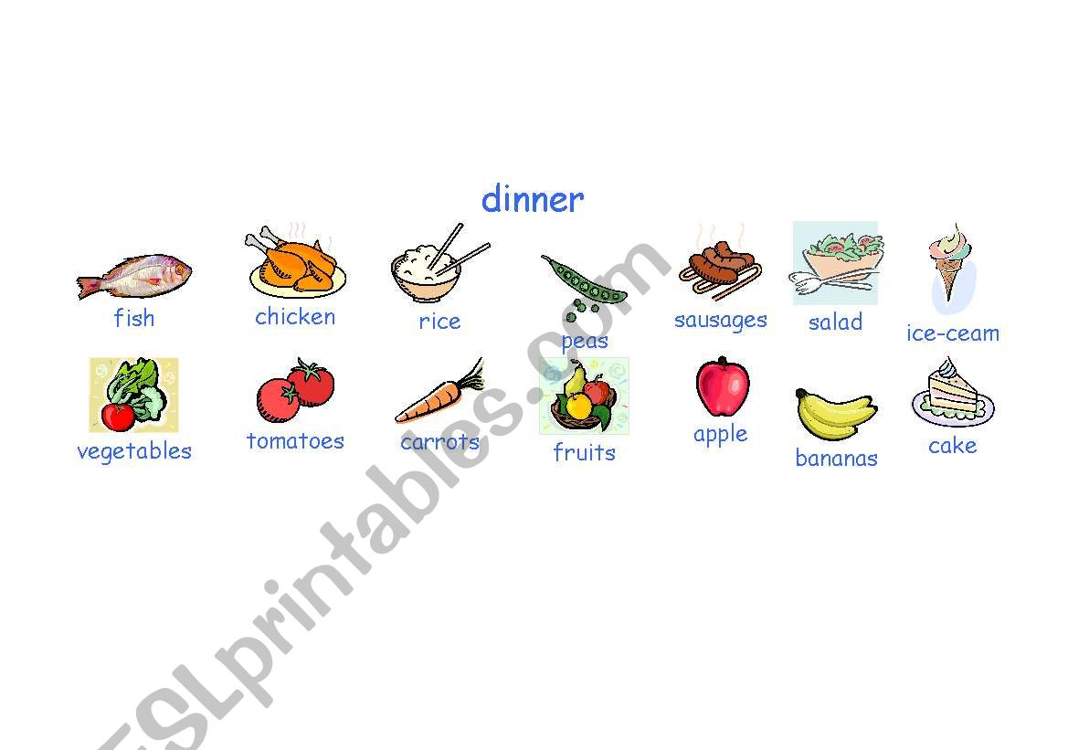 food and meals page 2 worksheet