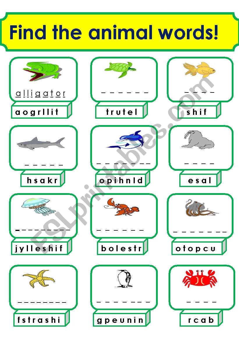 animals(3/3) worksheet